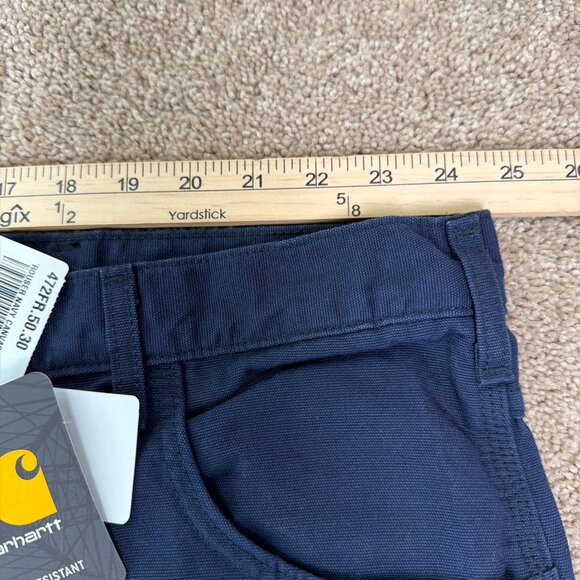 Carhartt FR Pants Mens 50x30 Navy Blue Canvas Fire Resistant Workwear FRB159 NWT - Picture 9 of 12